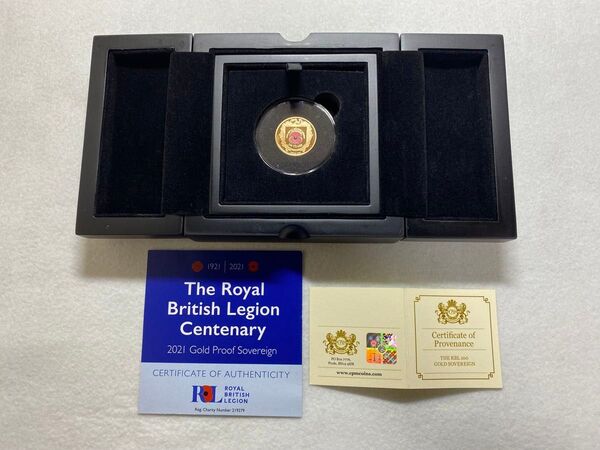 発行495枚!英領マン島 2021年 ソブリン金貨 英国在郷軍人会創立100 周年 オリジナルケース&保証書付き!