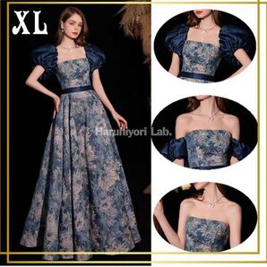 ♪新品♪ドレス 発表会 ピアノ 衣装 演奏会 パーティ ロングドレス 花柄 XL 白雪姫ドレス 衣装 仮装 ディズニー