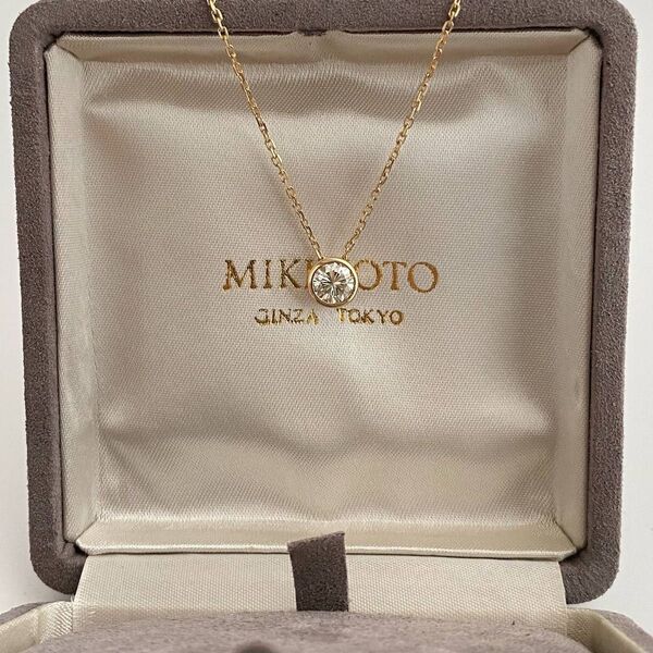 MIKIMOTO ミキモト K18 一粒ダイヤモンド ネックレス Au750 ペンダント