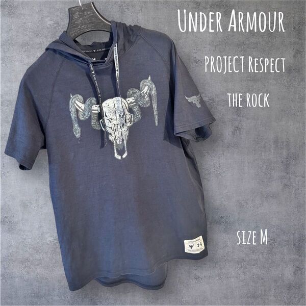 アンダーアーマー PROJECT ROCK Respect半袖フーディサイズM プロジェクトロック
