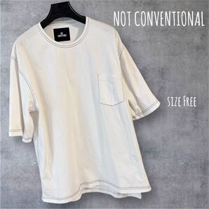 NOT CONVENTIONAL ポケットTシャツ ユニセックス サイズフリー オーバーサイズ ユニセックス