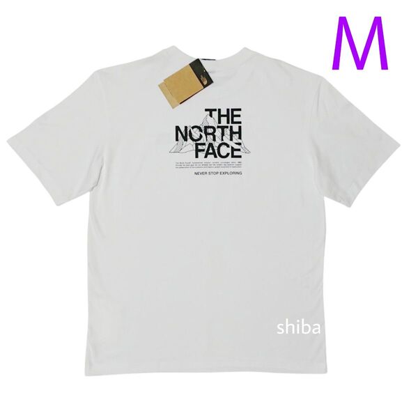 THE NORTH FACE ノースフェイス tシャツ 半袖 マウンテン スケッチ ホワイト 白 黒 海外Mサイズ