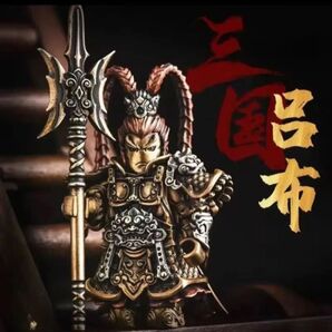 呂布 銅製フィギュア Lu Bu オーナメント チャーム デスクトップ 銅ハンドル ピース フィギュア 三国志 精密細工