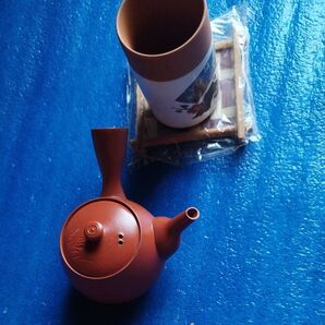 5 萬古焼急須(1人用)/コップ/敷板