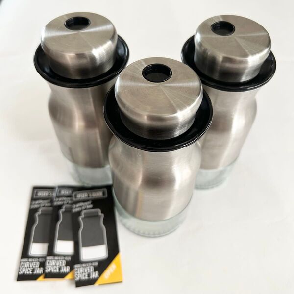 dulton ダルトン CURVED SPICE JAR 調味料入れ 3個セット スパイスジャー 調味料入れ 塩胡椒入れ