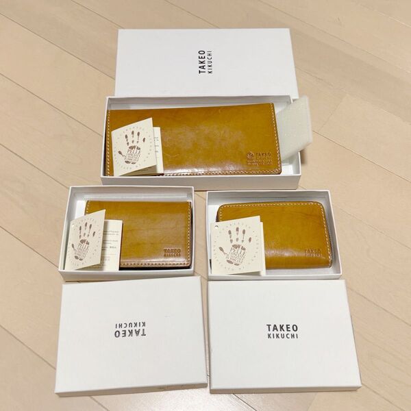 早い者勝ち!【美品】TAKEO KIKUCHI タケオキクチ お財布&キーケース&名刺入れセット。 財布 二つ折り財布