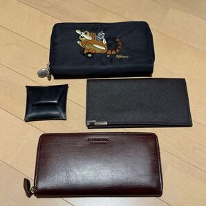 早い者勝ち!【美品】お財布セット 長財布 ラウンドジップ ラウンドファスナー ブラック レザー 財布 ウォレット