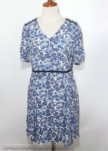 cath kidston キャスキッドソン 花柄 ワンピース ブルー UK10 サイズ L 新品 展示品 AB0322