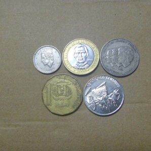 ドミニカ共和国 バイメタル硬貨等 古銭 5種 外国貨幣 コイン 外国銭 セット まとめ売り