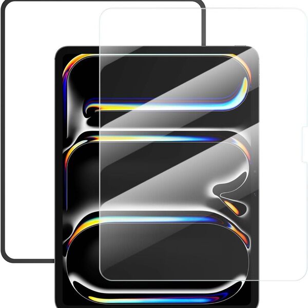 NIMASO ガラスフィルム iPad Pro 13インチ(2024年 M4モデル対応)ガイド枠付き