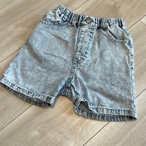 キッズ デニム ショートパンツ ライトブルー 90