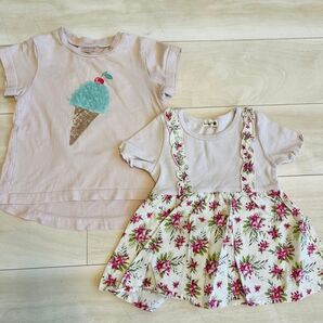女の子 2点セット Tシャツ 100 ピンク