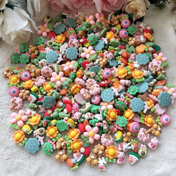 デコパーツ プラパーツ ハンドメイド 小さめ 手作り パーツ ミニ デコ 素材 花 材料 フラワー 飾り ハンドクラフト