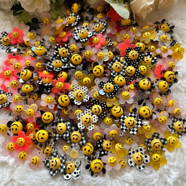 デコパーツ プラパーツ ハンドメイド 穴あり 手作り パーツ デコパーツおまとめ ひまわり 向日葵