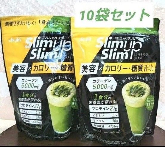 スリムアップスリム 酵素+スーパーフードシェイク 抹茶ラテ 10袋セット