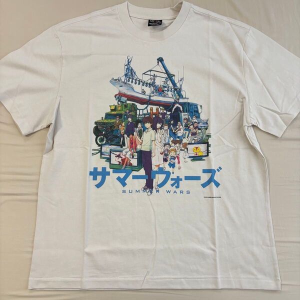 サマーウォーズ Tシャツ 劇場アニメ 大人気 L 陣内家 OZ オズ 細田守 ホワイト 白 半袖