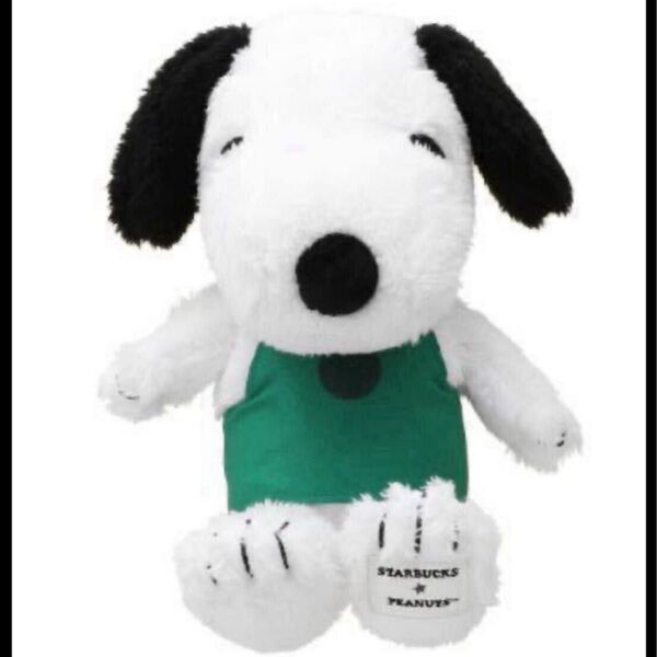 新品 スターバックス グリーンエプロン SNOOPY ぬいぐるみ 大 スヌーピー スタバ STARBUCKS PEANUTS