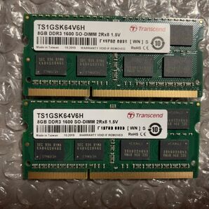 DDR3 PC3-12800 8GBx2枚 16GB DDR3-1600 ノートパソコン用メモリ【Transcend】③
