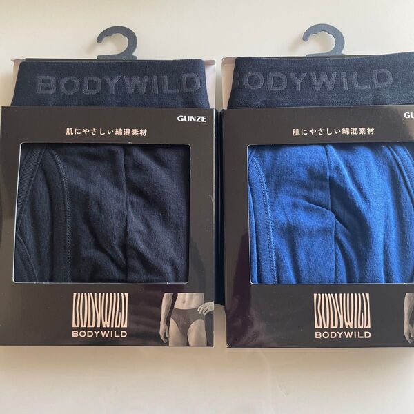 BODYWILD 前あき ブリーフ 2枚 (ブラック1枚、ネービーブルー1枚)新品 未使用 Lサイズ