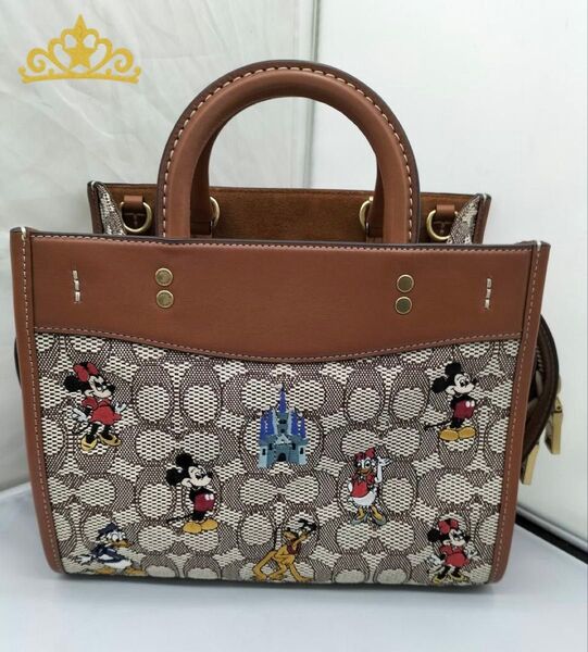 DISNEY × COACH ローグ25 シグネチャー ミッキーマウス 4WAY ショルダーバッグ ディズニー ハンドバッグ