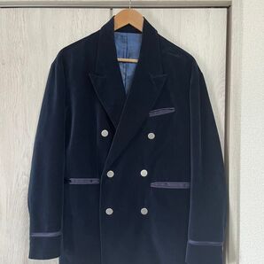 超人気品 HARE オーバーサイズ ベロア ペイズリー ネイビー ジャケット ブレザー