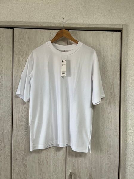 【新品】GU ドライポンチクルーネックT Mサイズ WHITE 白 ホワイト