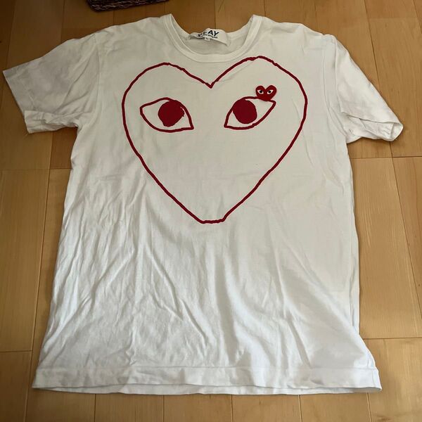 正規品PLAY COMME des GARCONS Tシャツ ハートロゴ Lサイズ ホワイト