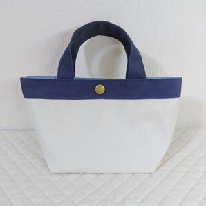 倉敷帆布使用 ミニ舟形バッグ ネイビー ハンドメイド