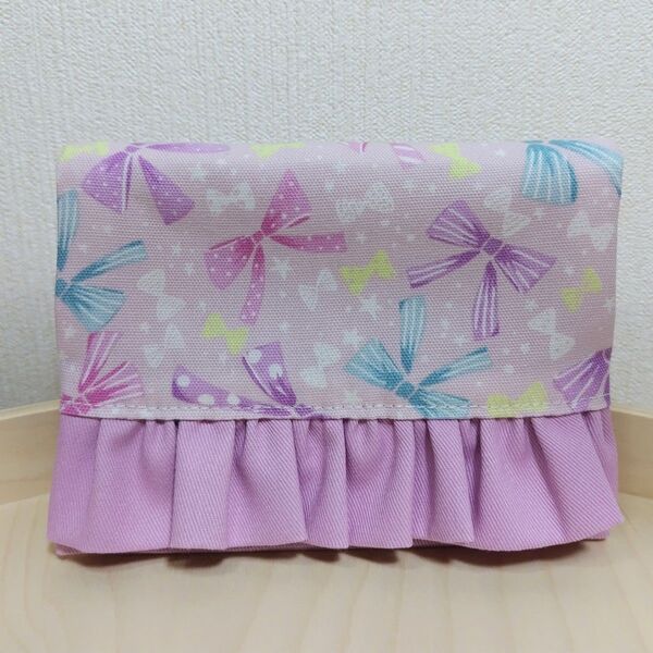 移動ポケット マチあり フリル リボン柄 女の子 ハンドメイド