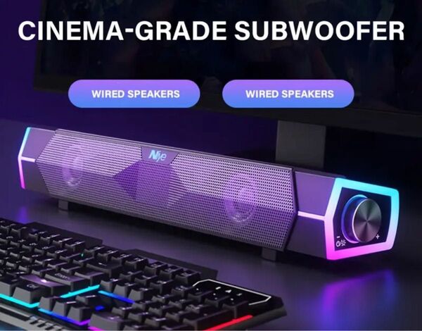 サウンドバー 3.5mmジャック USB RGB
