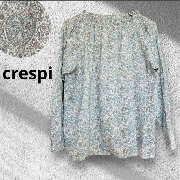 【美品】 crespi クレスピ リバティ ブラウス ペイズリー柄 手洗い可