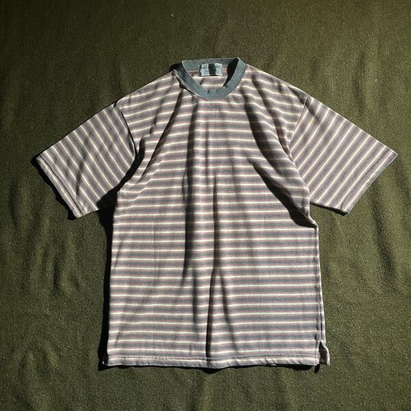 90s MIND BROTHERS マルチボーダー Tシャツ 半袖 L
