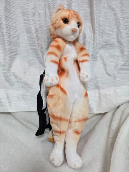 【カテゴリー変更可能】 もふもふリアルねこ ぬいぐるみリュック 猫 ぬいぐるみ リュック オレンジ 系
