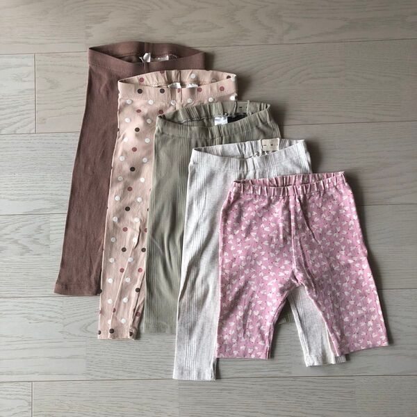 80-90cm◇H&Mユニクロ レギンス 5点セット/ 保育園 女の子 ベビー服