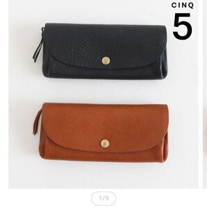 サンク CINQ 長財布 本革 レザー キャメル