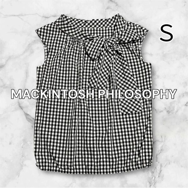 MACKINTOSH PHILOSOPHY マッキントッシュフィロソフィー ボウタイ リボン チェック トップス コットン100
