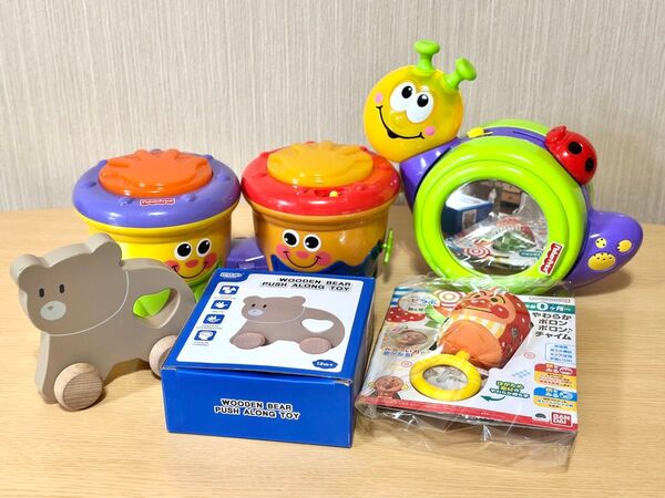 ベビー玩具【まとめ売り】おもちゃ 知育玩具 サウンドおもちゃ フィッシャープライス(fisher price)アンパンマンラトル
