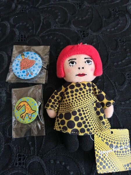 マスコット キーホルダー 草間弥生 缶バッジ YAYOIちゃん
