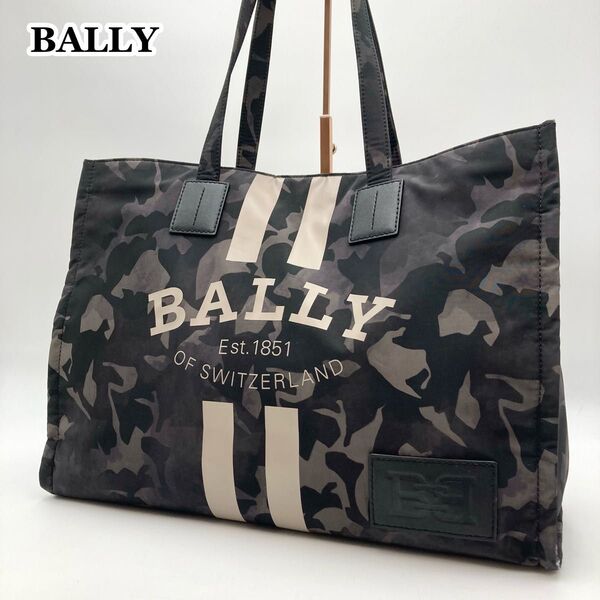 激レア現行【美品】BALLY バリー カバナ クリスタリア トートバッグ ナイロン 迷彩 デカロゴ ロゴパッチ 大容量 A4