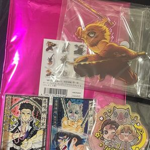劇場版鬼滅の刃 無限城編 キービジュアルアクリルスタンド 伊之助 悲鳴嶼アクリルカード ぴた!でふぉめ シークレット 4点セット
