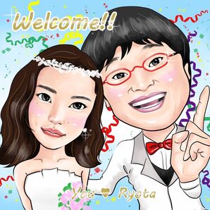 愛らしくてそっくりな似顔絵★修正回数無制限★データ贈呈★衣装・ポーズ指定無料★