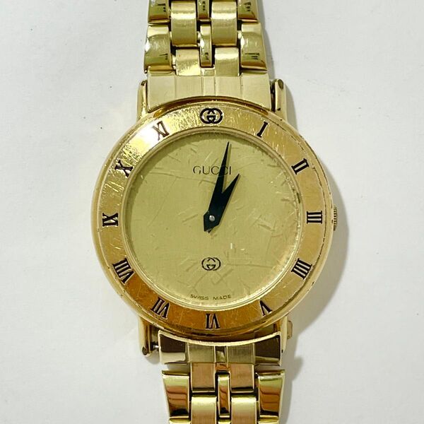 GUCCI グッチ クオーツ レディース 3000l 稼働 尾錠付き ゴールド GOLD 腕時計 QZ