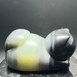 黒白分明!とっても可愛い和田玉の猫★料青花