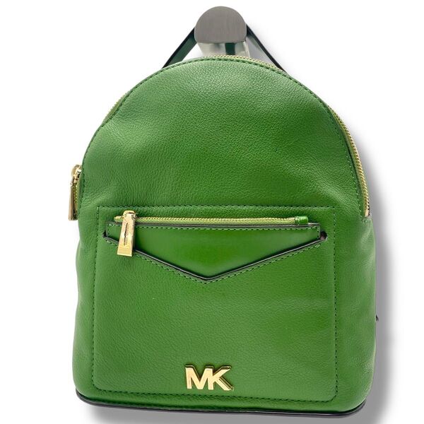 【美品】レア MICHAEL KORS マイケルコース リュック バックパック オールレザー 本革 MKロゴ ゴールド金具