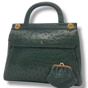 【極美品】希少 model ROYAL モデルロイヤル オーストリッチ ハンドバッグ フォーマル 自立 トップハンドル ドイツ製