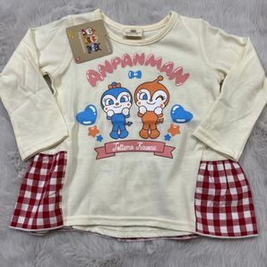新品!キッズ子ども女の子ベビートップス長袖カットソー長袖ロンT90センチ アンパンマン