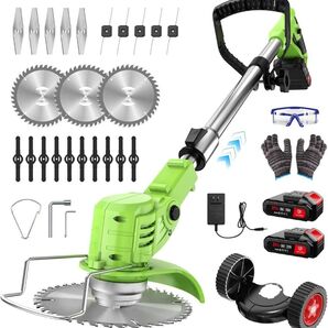 草刈り機 充電式 高性能 21V 4000mAhのバッテリー総容量 強力電動草刈 低騒音 充電式 コードレス