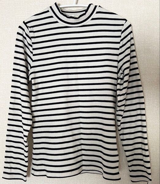 earth music&ecology ボーダーリブ長袖カットソー Sサイズ