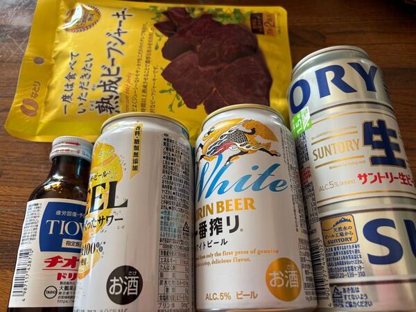 ビール3本 チオビタ 熟成ビーフジャーキー