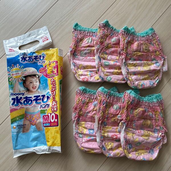 moony 水あそびパンツ Mサイズ 6枚 ピカチュウ オムツ スイミングパンツ おむつ